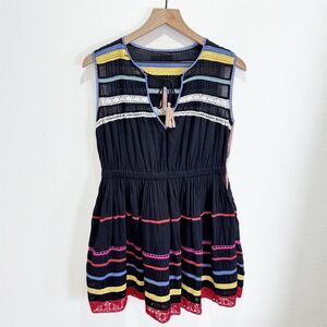 Carolina K Dress Womens‎ Small Black Crochet Coastal Boho Beachy Festival Resort